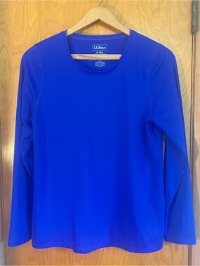 L.L. Bean Rash guard Swim Top Blue UPF UV Protection (50+) Size M